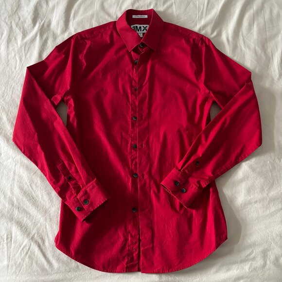 Express 1MX Dress Shirt in Red - Picture 1 of 7
